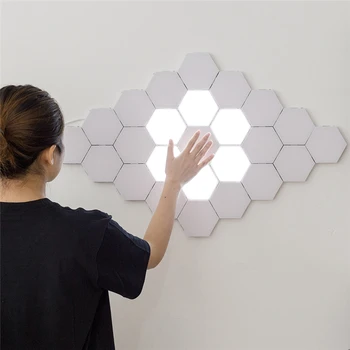 Kreatívne Led Nástenné svietidlo Moderného Honeycomb Modulárny stavebnicový Helios Dotyk Nástenné Svietidlo Quantum Lampa Magnetické Nástenné Svietidlá pre Domácnosti