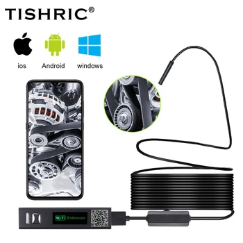 TISHRIC WIFI Endoskopu pre Android, Iphone Flexibilná Kamera Na Drôt IP68 1080P Inšpekcie 8 mm LED Svetlá