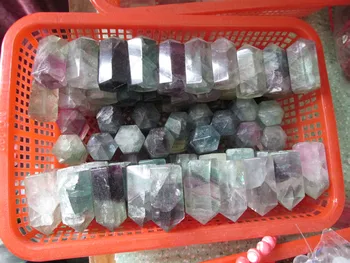 10 Pekné Prírodné Farebné priehľadné hladké fluorite bodov uzdravenie z Číny Wholesales Doprava Zadarmo