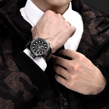 NAVIFORCE Muži Hodinky Top Značky Luxusné Módne Analógový Digitálny Duálny Displej Hodinky Pánske Športové Náramkové hodinky Quartz relogio masculino