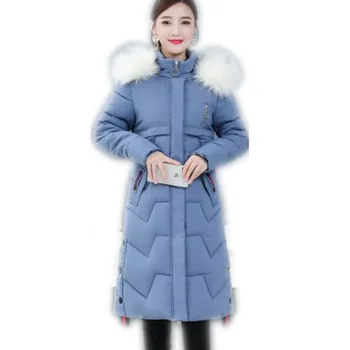 Abrigos Mujer Invierno 2019 Plus Veľkosti 4xl Dole Bavlna Kabát Žena s Kapucňou Kožušiny Golier Hrubé Bežné Snehu Nosiť Ženy Oblečenie M128