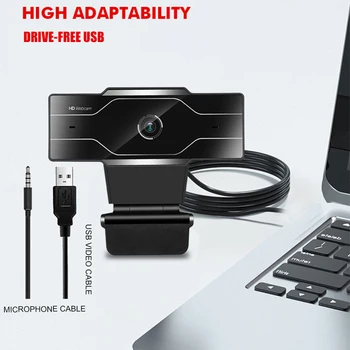 1080P Full HD Webkamera S Mikrofónom, Otočná PC Desktop Web Kamera Cam 1080P Mini Počítača, Web Kamera Cam Video Nahrávanie Práce