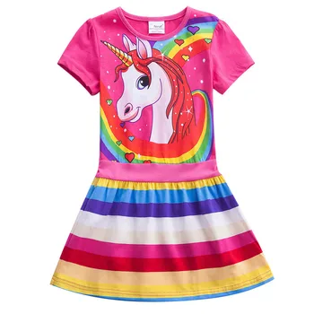 Dievčatá Jednorožec Šaty, Kostým 2020 Detské Letné Bavlna Cartoon Dúha Unicorn Šaty, Baby, Dievčatá Bežné Šaty, Oblečenie Pre Deti