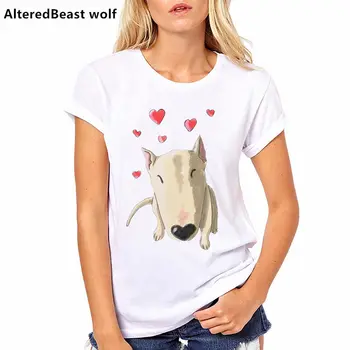 Hipster pohode Psa Bull Teriér T-Shirt lete vtipné Ženy Tričko 2019 nový dizajn Topy roztomilé dievčatá t-shirt dámy bežné Tees
