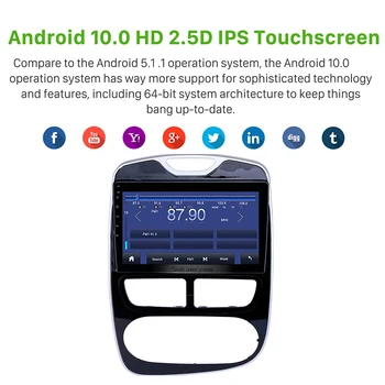 Seicane 10.1 palcový Android 10. 0 2+32 G autorádia GPS Navigácie Jednotky Prehrávač pre 2012-2016 Renault Clio Digitálny/Analógový 2din QLED