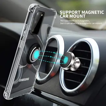 Magnetické Auto Prst Prsteň Držiteľ Shockproof Mäkké Airbag obal Pre Sony Xperia L4 10 II 5 L3 XZ2 Premium XA2 XA1 XZ1 Kompaktný Ultra
