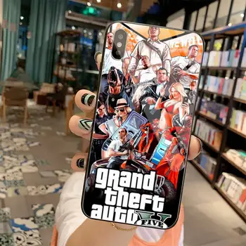 Grand Theft Auto GTA V, Kryt Black Soft Shell Telefón Prípade Tvrdeného Skla Pre iPhone 11 Pro XR XS MAX 8 X 7 6 6 Plus SE 2020 prípade