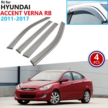 Pre Hyundai i25 Prízvuk Verna RB 2011~2018 Okno Clonu Prieduch Markízy Dážď Stráže Deflektor Kryt Príslušenstvo 2012 2013