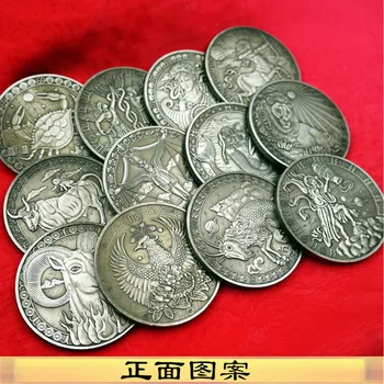 12pcs Európe A Amerike Dvanásť Súhvezdí Staroveké Mince Strieborné Mince Tarot, ktorí Chcú Boh Slnka Pamätné Mince