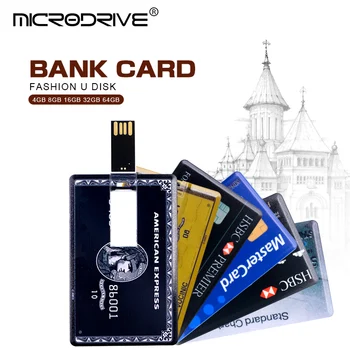 Kreditná Karta visa Master karty HSBC American Express USB Flash Disk pero 64GB 32 G 8G 16G usb banka kartu Palice jednotky pero