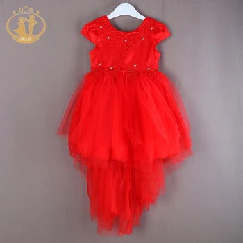 Svižný princezná dievčatá šaty červené Výšivky, kvetinové deti, oblečenie pre Svadobné Party roupas infantis menina deti oblečenie