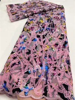 NIAI Embrodiery francúzsky 3D Nášivka Čipky Afriky Tylu Textílie 2020 Vysokej Kvality Nigérijský Šnúrky Tkaniny 5 metrov Na Šaty X3523B-1