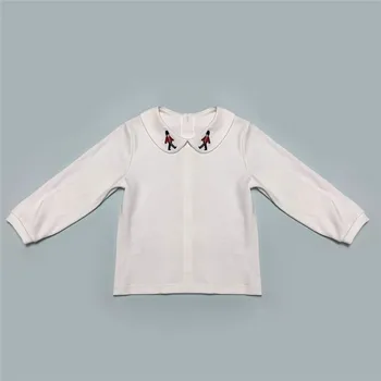 Vintage španielsky kráľovský vyšívané dlhý rukáv t-shirt chlapcov dievčatá, baby, top klesnutie top tees