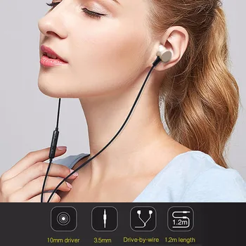 Awei ES-70TY Káblové Slúchadlá Slúchadlá Stereo Headset S Mikrofónom Kovov V Uchu Super Bass Slúchadlo Pre iphone, Samsung Xiao