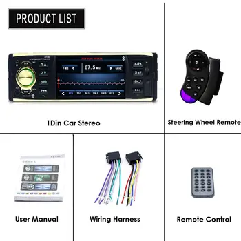 Camecho 4019B 4.1 Palcový 1 Din autorádio Audio Stereo 1Din USB, AUX FM Rádio Stanice Bluetooth s Spätné Kamery Diaľkové Ovládanie