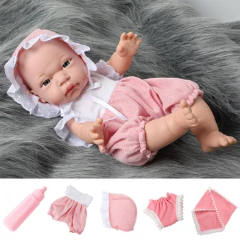 12 palcový bebe reborn bábiky novorodenca fľaša oblečenie nastaviť hračka pre deti 30.5 cm Simulácia mäkké Plné telo vodotesný Silikónový bábiky