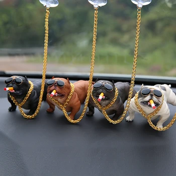 Kreatívne Buldog Auto Ornament Módne Simulácia Bull Dog Bábika Auto Interiérové Doplnky, Ozdoby, Dekorácie, Darčeky