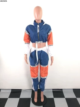 2019 Nové módne športové dámske tepláky s kapucňou krátke bundy list spojov dlhé nohavice obleky dve kus oblečenia GLA3068