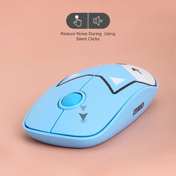 2.4 G Wireless Mouse Pad Set Roztomilý Kreslený Tichý Počítač Myš na 1600 DPI Ergonomický Mause Optické Myši Myš, USB Prijímač Pre Florianopolis