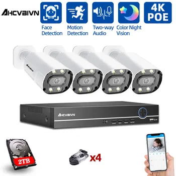 4K Ultra HD 4CH DVR Auta obojsmerné Audio CCTV Kamera Security System 8MP KAMEROVÝ Systém IR Vonkajšie Nočné Videnie kamerový Auta
