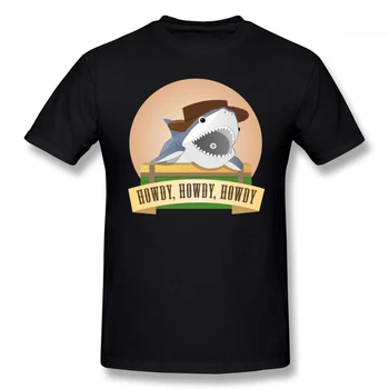 Šerif T Shirt Kovboj Shark T-Shirt Muž Graphic Tee Tričko Úžasné Klasické Bavlnené Krátke Rukáv Plus veľkosť Tričko