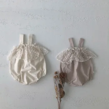 Novorodencov Baby kombinézu Baby Girl Lesk Kombinézu Čipky 2020 lete dievčatá Oblečenie, Dojčenské Oblečenie s čipkou klobúk