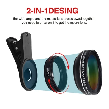 APEXEL 2v1 Objektív 0.45 X širokouhlý+12,5 X Makro Objektív Profesionálne HD Kamery Telefónu Objektív Pre iPhone 8 7 6 Plus Xiao Samsung LG