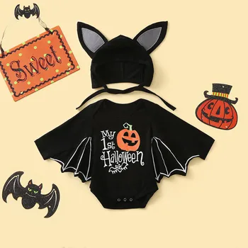 Baby Halloween Kostým Novonarodeného Chlapca Romper Jumpsuit Roztomilý Bat Krídlo Cosplay Batoľa Chlapec Halloween Kostým Novorodenca Chlapec Oblečenie