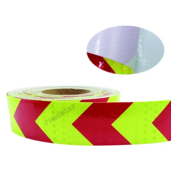3M žltá červená šípka PET Reflexné Pásky Reflexné Bezpečnostné Výstražné Pásky Dobré Viskózne Nepremokavé Dlhú Životnosť