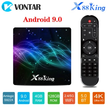 2020 X88 Kráľ Amlogic S922X TV Box Android 9.0 4GB RAM, 128 GB Dual Wifi BT5.0 4K Google Play Store Youtube Set-Top-Box