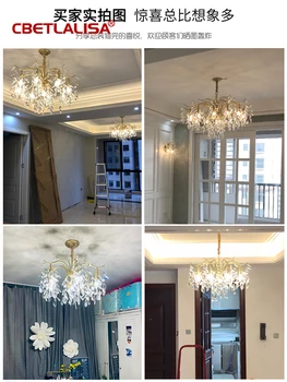 Nordic LED Krištáľové Lustre Gold Black Luster Luxusné Osvetlenia, Kuchyňa, Jedáleň, Obývacia izba, Spálňa Lampy, lustre pendente