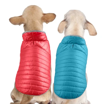 Nepremokavé Obojstranné Nosiť Oblečenie pre psy, pre francúzsky Buldog Zime Teplé Pet Kostým Veľké Psy Nadol Bunda s Reflexné Pásky