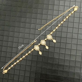 RLOPAY Nové Luxusné Zlaté Svadobné Crystal Strapce Vlasy Reťazca arabčina Módne Svadobné Vlasy, Šperky Drahokamu hlavový most
