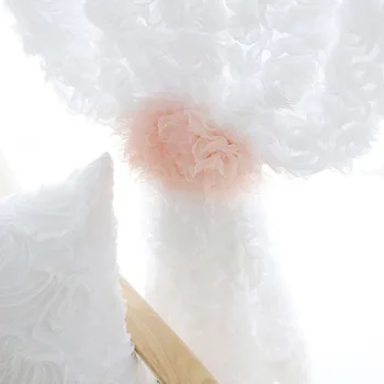 Biela Čipka Úplnej Pastoračnej kórejský Tvorivé 3D Rose Záclony Voile Vlastné Okenné Pre Manželstvo, Obývacia Izba, Spálňa Závesy