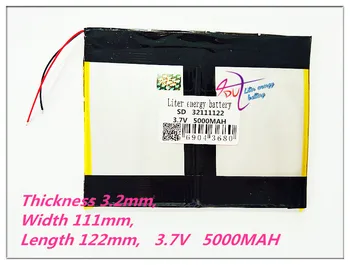 32111122 3,7 V Nabíjateľné batérie 5000MAH Tablet kapacita batérie 3262111Universal Li-ion batéria pre tablet pc 9 10 inch inch