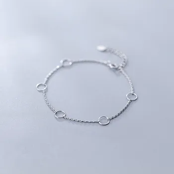 WANTME Módne Reálne 925 Sterling Silver Šperky Minimalistický Osobnosti Duté Kruh, Kolo Kúzlo Náramok&Náramok pre Ženy