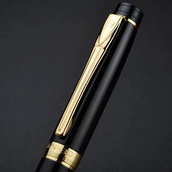 HRDINA 3802 black metal zlatý darček Retro Irídium klasické plniace pero