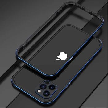 Pre iPhone 12 Mini Luxusný ultra tenký hliníkový bumper puzdro pre Apple iPhone 12 Pro Max prípade + 2 filmu (1 Predné +Zadné 1)