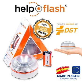POMÔCŤ FLASH/HELP FLASH SMART núdzové svetlo majákom v16 autonómne núdzovej signalizácie s DGT schválené baterka