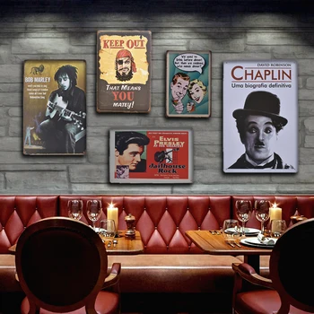 Staré Kovové Prihláste sa Človek Jaskyňa Dievčinu Chaplin Umenie Plagáty Dekor metaal dosky na stenu Alkohol pivo cínové platne znamenia