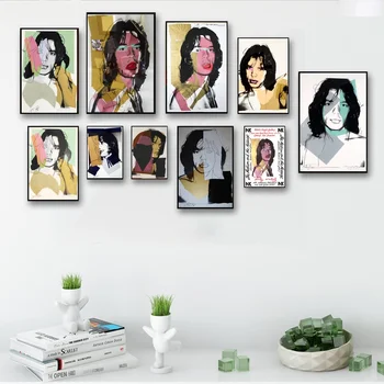 Andy Warhol Mick Jagger Stále Života Abstraktnú Olejomaľbu Kreslenie, Umenie Sprej Plátno Bez Rámu Realistické Kuchyňa