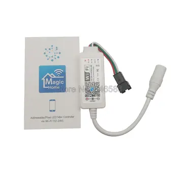 DC12-24V Magic Domov Mini WiFi SPI LED Controller 2048 Pixelov Smartphone APP Alexa Domovská stránka Google Voice Control pre 12V WS2811 Pásy