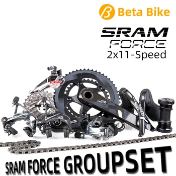 SRAM FORCE 22 2x11-Rýchlosť 50x34T 53x39T 170 mm 172.5 mm Uhlíka Cestných Bicyklov Sada na Bicykel Držiak GXP Brzdové Strmene