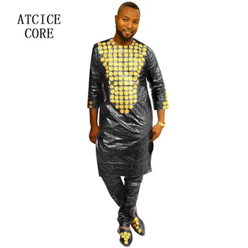 2019 Nových afrických šaty pre človeka bazin riche výšivky dizajn šaty afriky muž oblečenie páry šaty LC903