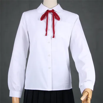 Horúce Kórejský Školskú Uniformu Dievčatá Okolo Krku Jk Tričko S Dlhým Rukávom Pre Ženy Japonský Pravoslávnej Školskú Uniformu Bavlna Biela Košeľa