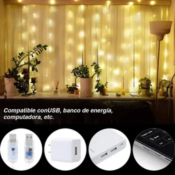3M LED Vianočné Rozprávky String Svetlá, USB, Diaľkové Ovládanie Garland Opony Lampy Dovolenka Dekorácie Pre Svadobné Party Dovolenku Dekor
