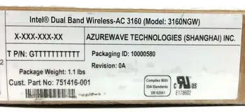 Intel Dual Band 3160NGW Wireless-AC 3160 3160ac ac3160 802.11 ac Wi-Fi+Bluetooth pre ASUS UX301LA NGFF Bezdrôtovej sieťovej karty