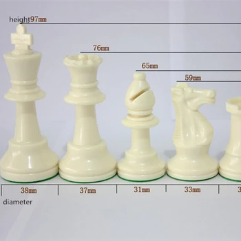 Nové Šach Hra Medzinárodnej Normy Súťaže Kráľ 97mm(3.82 palca) Veľké Plastové Šach s Šachovnici 4 Zadné Hra