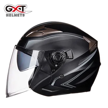GXT Motocyklové Prilby Polovicu Tváre ABS Motorky Prilby Elektrické Bezpečnostné Dvojité Objektív Moto Prilba 