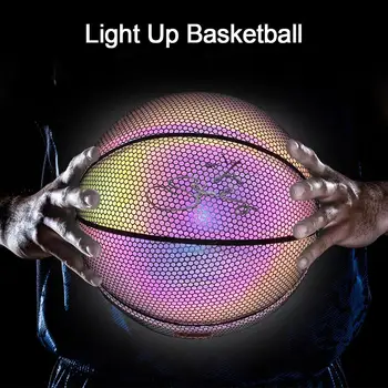 Rozsvietiť Basketbalovú Loptu Batérie-Free PU Svietiť v Tme Basketbal Fluorescenčné Svetlé After Sun Shine Úradný Basketbal